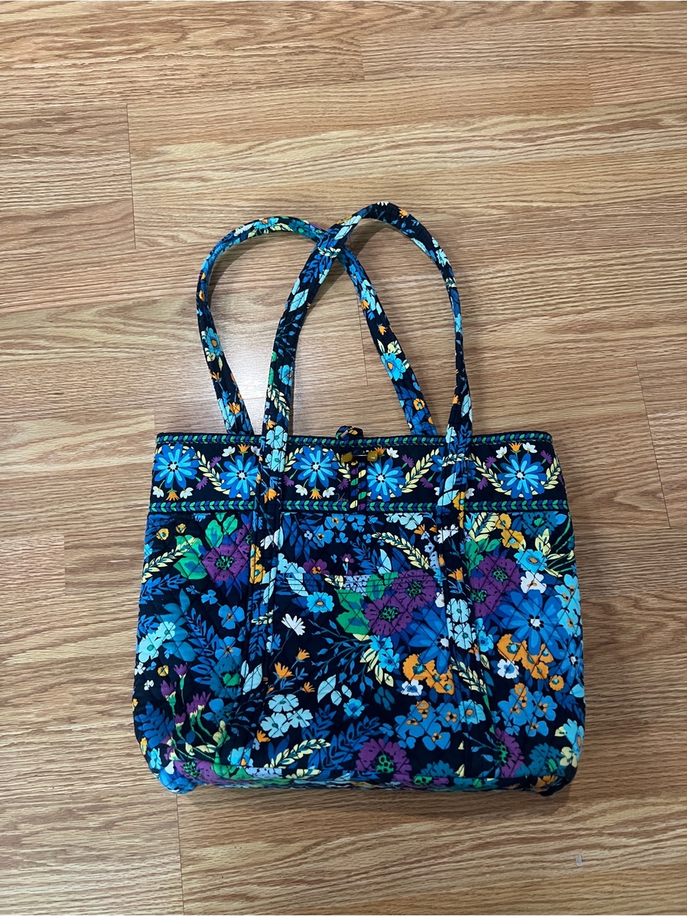 Vera Bradley Navy Floral Quilted Tote